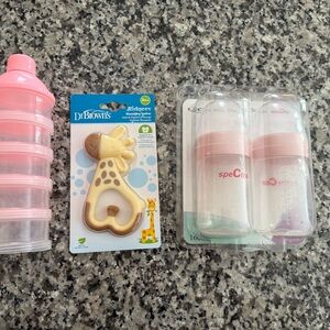 Dr. Brown's Baby Giraffe Teether - Cream and Light Brown with Pink Accents